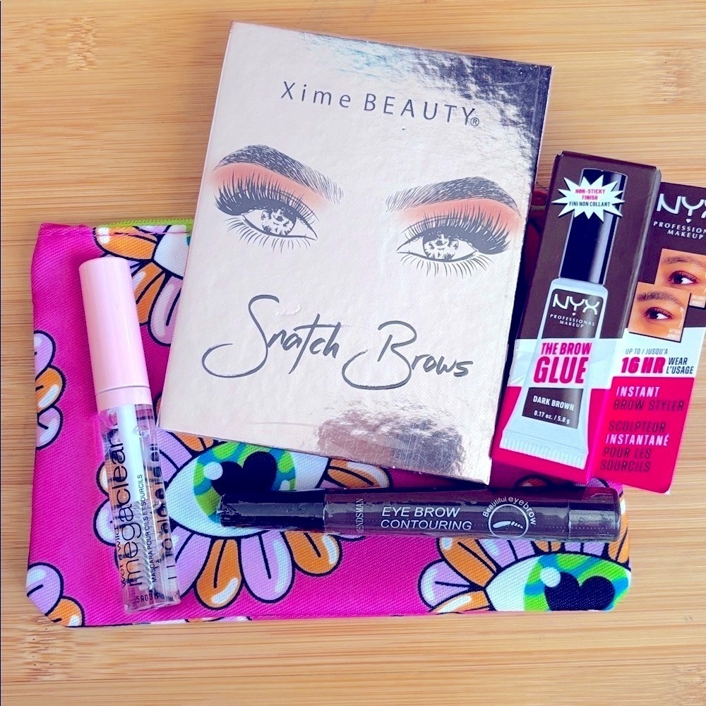 Brand New Eyebrow Bundle Snatch Brows Palette NYX Brow Glue Contour Pen Mascara